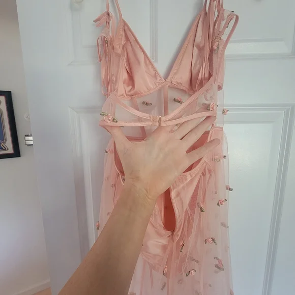 For Love & Lemons sheer Maxi Rose dress - Picture 5 of 13